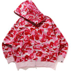 ABC CAMO POLYESTER RELAXED FIT SHARK FULL ZIP HOODIE MENS