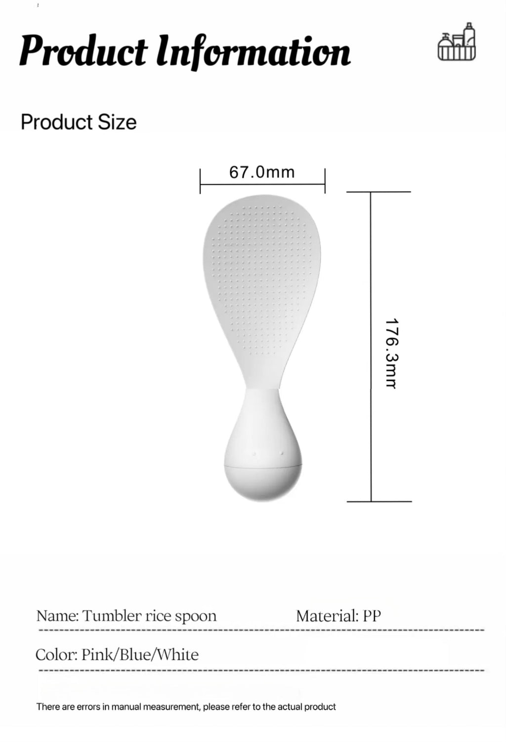 Tumbler Rice Spoon Standable And Easy To Clean