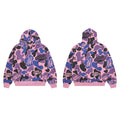 ROUGHPLAY Pink Camo Full Zip Hoodie – Oversized All-Over Print Streetwear Zip-Up Jacket