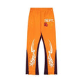 Gallery Dept. "DEPT." Tribal Star Graphic Contrast Panel Sweatpants - Orange & Dark Purple