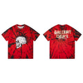 Gallery Dept. Sunburst Tie-Dye Skull Short Sleeve T-Shirt - Red/Black