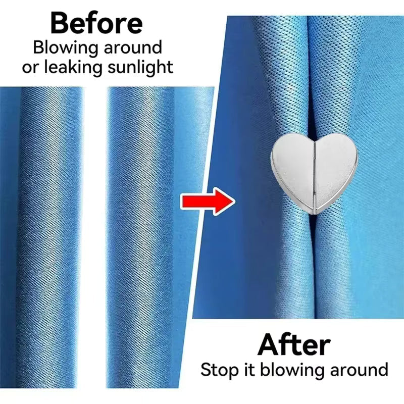 10 Pcs Heart-shaped Curtain Magnetic Clips