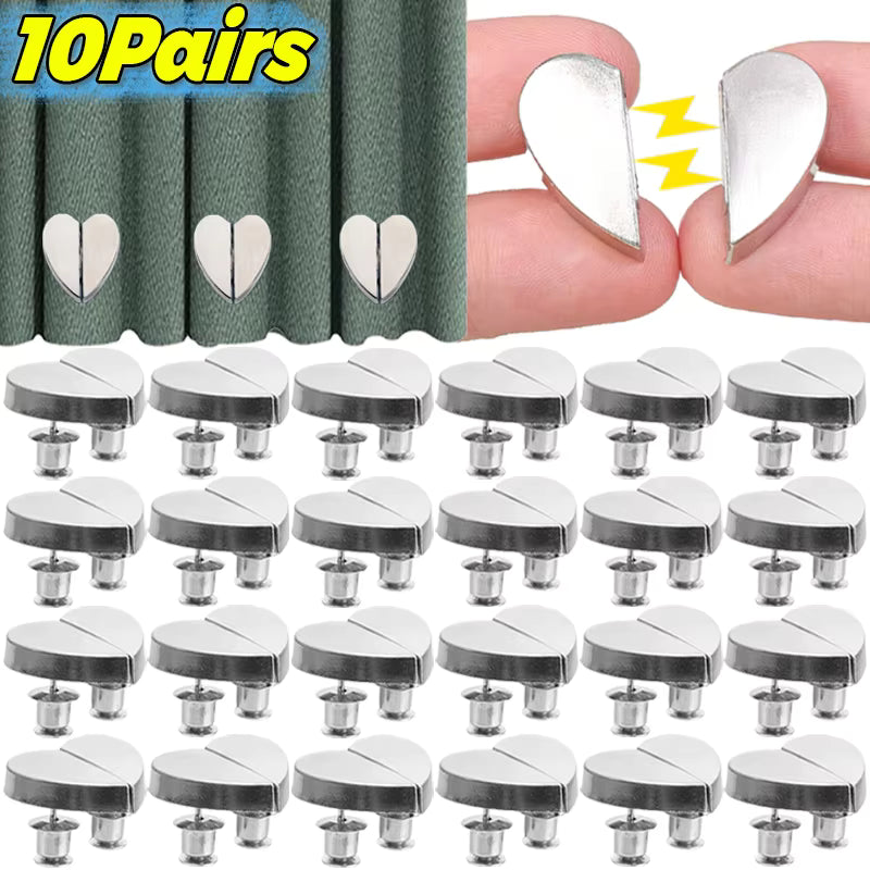 10 Pcs Heart-shaped Curtain Magnetic Clips