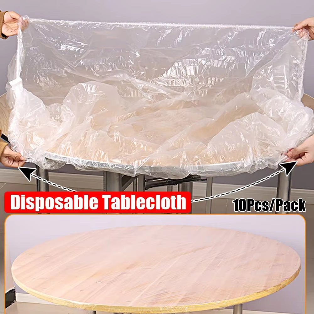 10Pcs Thickened PE Disposable Tablecloth
