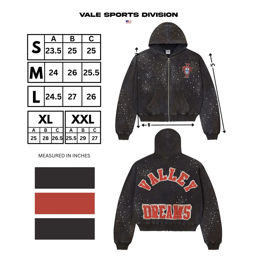 Vale Forever Pluto Clustered Zip Up Hoodie Black