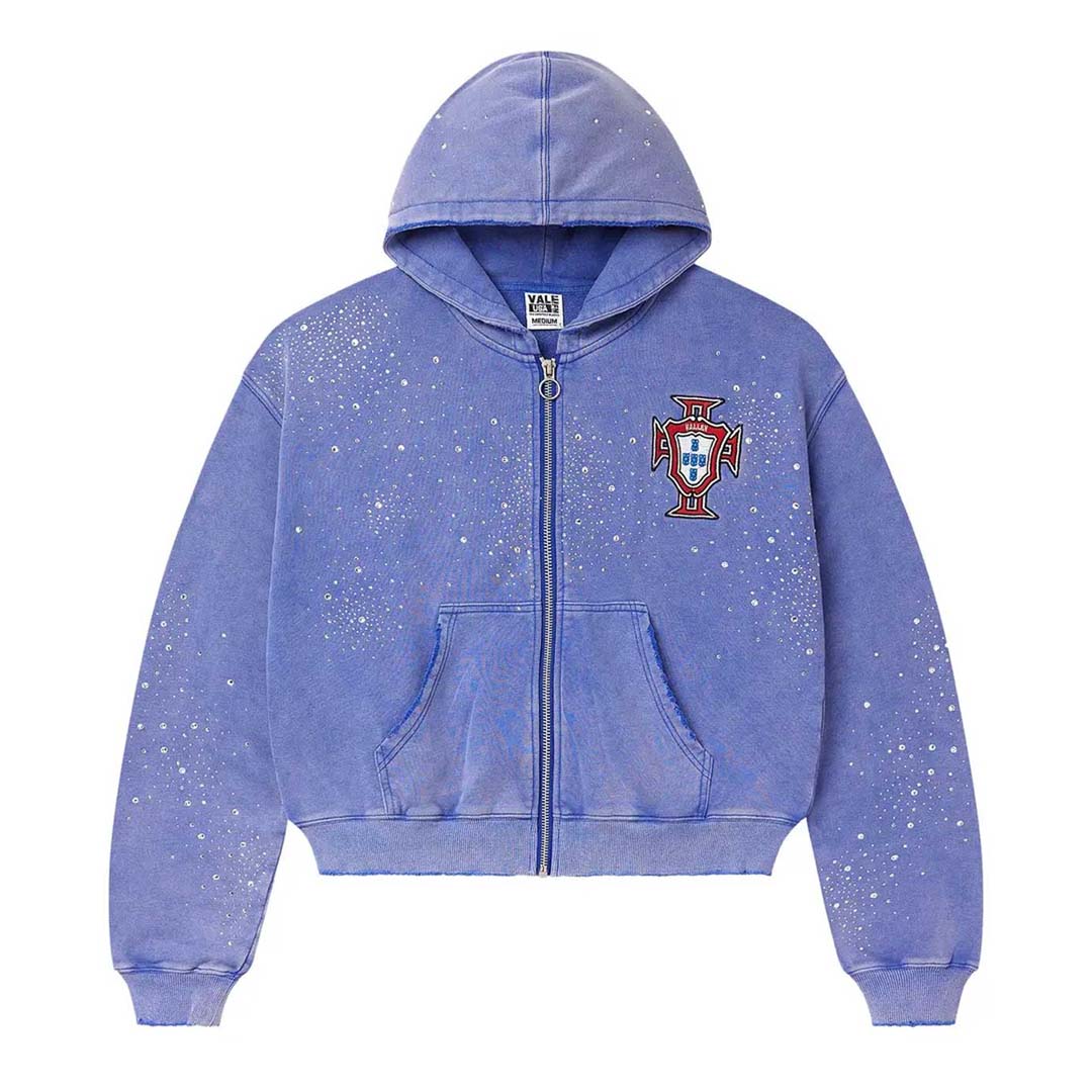 Vale Forever Sun Clustered Zip Up Blue Hoodie